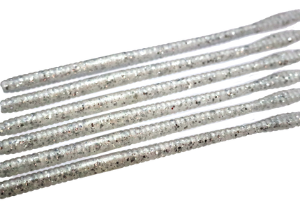 Pearl Silver 6.25" Spade Tail Worm - 12 Per Pack