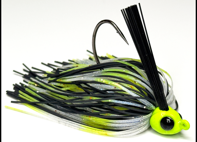 Chartreuse Black "V2" Poison Tail Weedless Jig