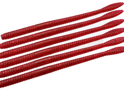Scarlet Red 6.25" Spade Tail Worm - 12 Per Pack