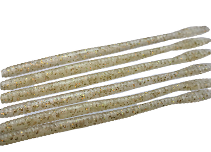 Pearl Gold 6.25" Spade Tail Worm - 12 Per Pack