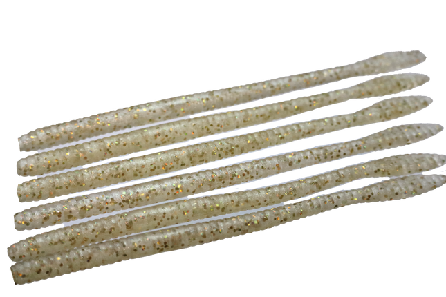 Pearl Gold 6.25" Spade Tail Worm - 12 Per Pack