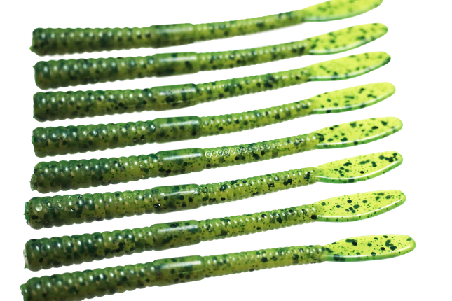 Speckled Moss 4" WaGi Finesse Worm - 12 Per Pack