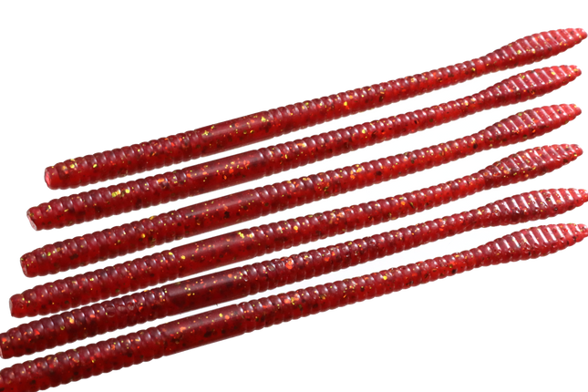 Red Plum 6.25" Spade Tail Worm - 12 Per Pack