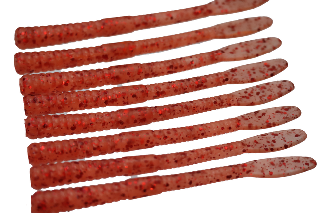 Blood Tiger 4" WaGi Finesse Worm - 12 Per Pack