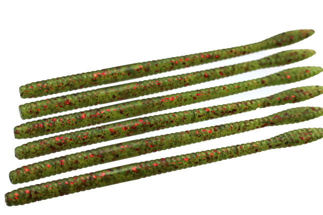 Watermelon Red 6.25" Spade Tail Worm - 12 Per Pack